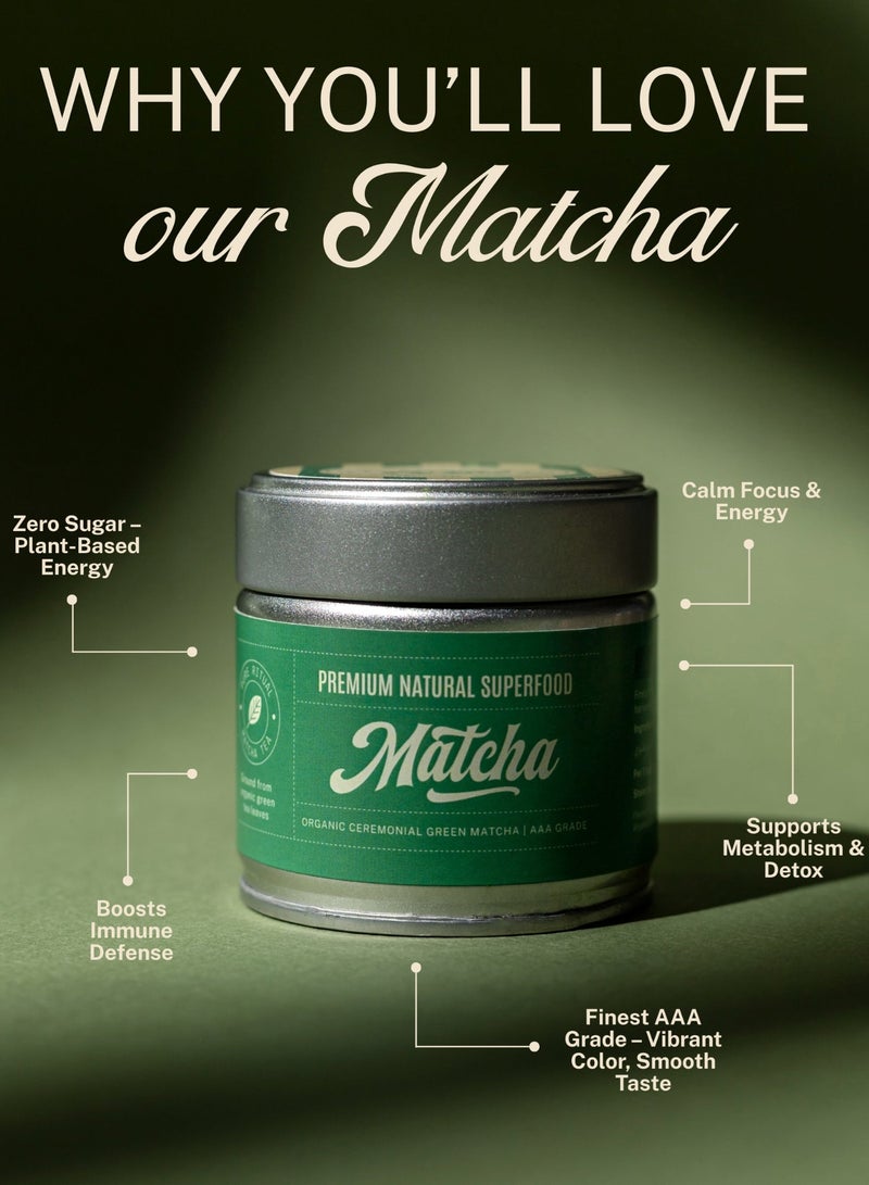 Elephant & Fig Tree Organic Ceremonial Grade Matcha Green Tea Powder 30g | Japanese Premium Natural Superfood | Rich in Antioxidants | Natural Energy Boost | Perfect for Matcha Lattes, Smoothies, Tea, Baking & Desserts | Vegan & Gluten Free - Image 2