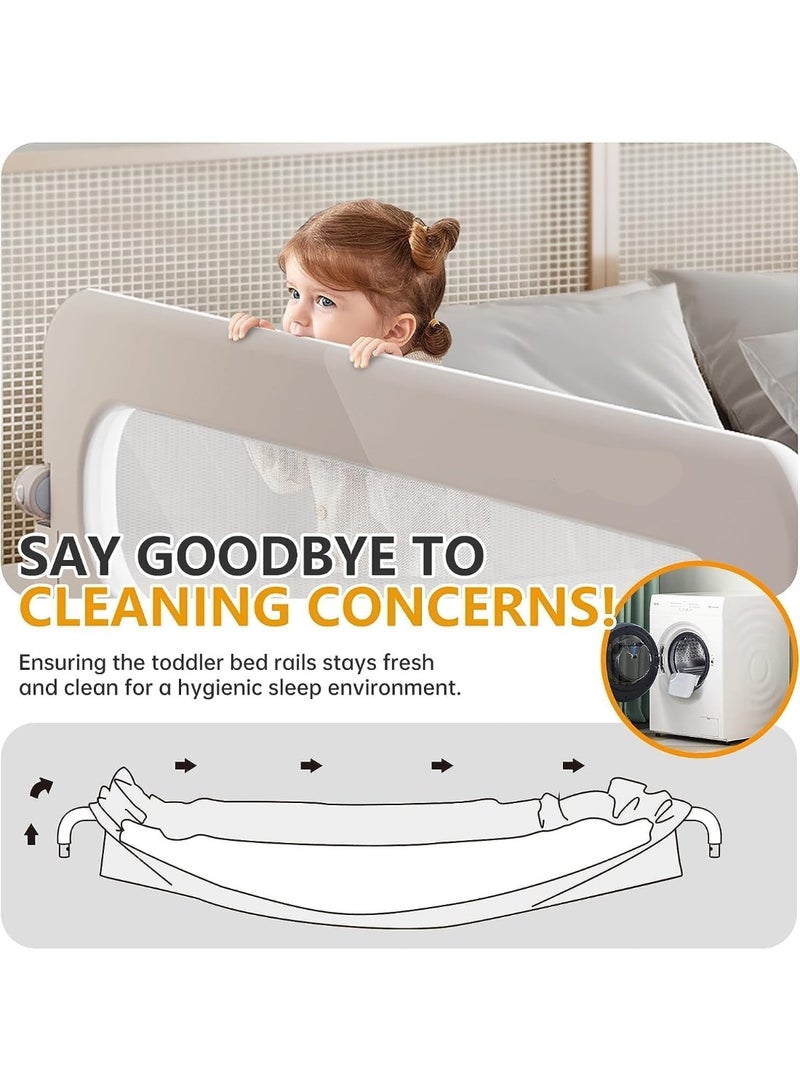 NANAO حواجز سرير DMG للأطفال الصغار للسرير، حواجز سرير قابلة للطي للأطفال، حواجز سرير محمولة لحماية الأطفال، حواجز سرير آمنة للسرير المزدوج، الملكة، الملك، والأسرة كاملة الحجم (180 سم) - Image 5