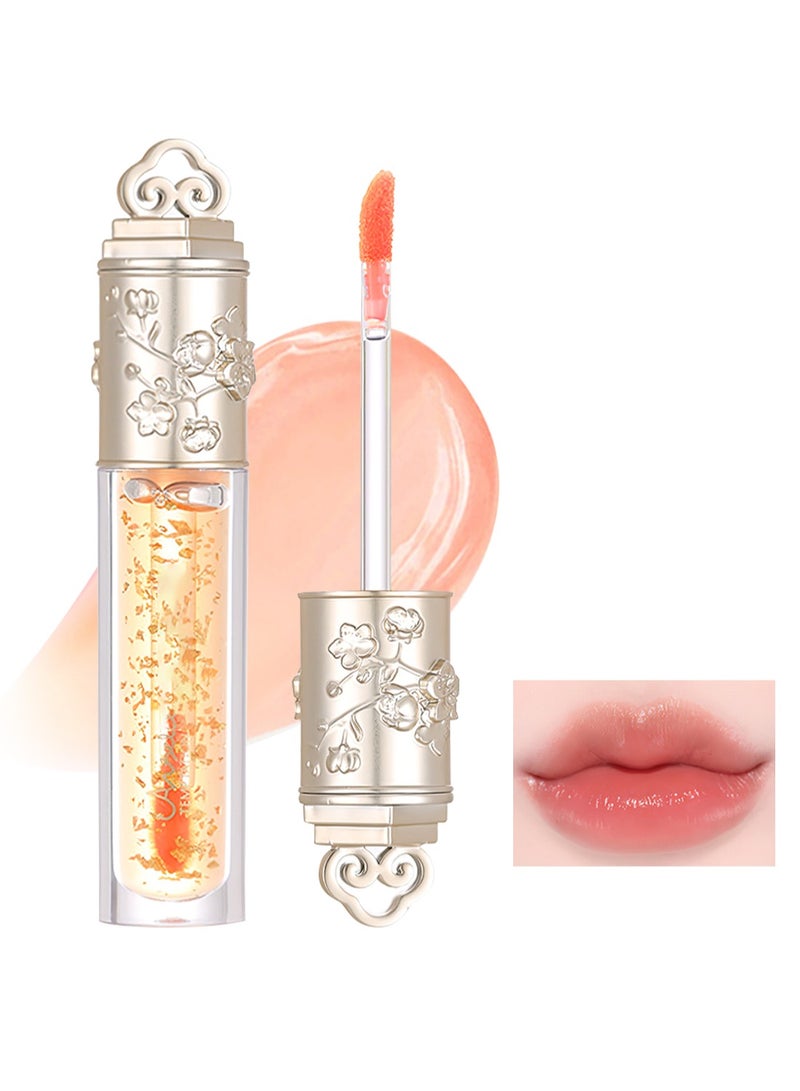 Angel Lip Oil with Gold Foil Color Changing Moisturizing Non Sticky Cup Lip Moisturizer to Fade Lip Lines and Plump Lip 6ml 