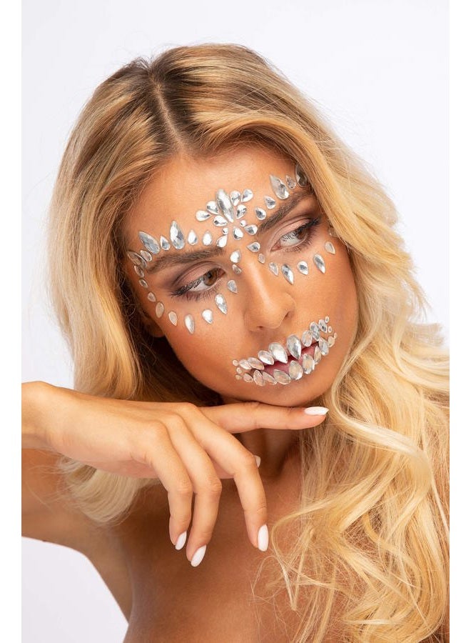 Moon Terror Face Jewels by Moon Terror - Festival Face Body Gems, SFX Make up, Crystal Make up Eye Glitter Stickers, Temporary Tattoo Jewels, Special Effects Make up (Sugar Skull)  - Image 5