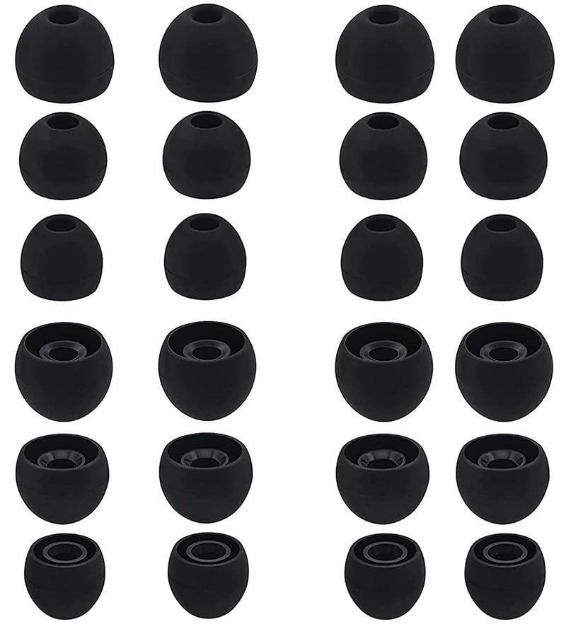 BLLQ 12 Pairs Silicone Replacement Eartips Earbud Ear Buds Tips Compatible with Sony WF-C700n,WF-1000XM4, WF/MDR/XBA Series and Other 3.8mm to 4.5mm Nozzle Earbuds Earphones, S/M/L Black - Image 3