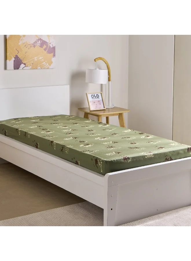Home Box Joy Adventurer Camp Single Microfibre Fitted Sheet 200 x 25 x 90 cm