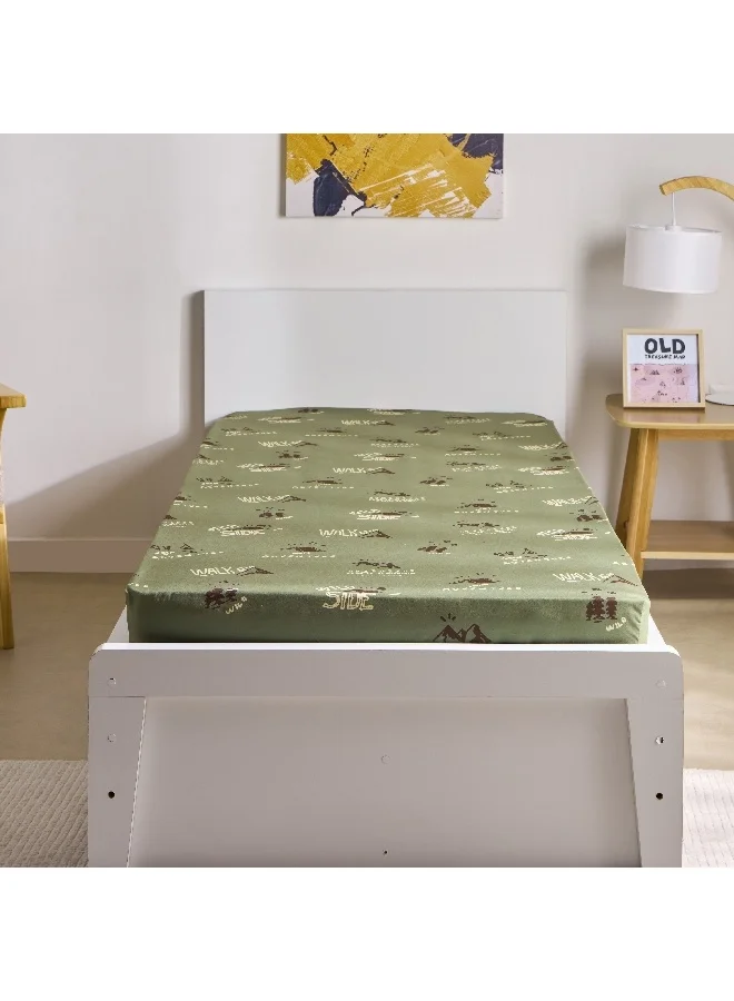 Home Box Joy Adventurer Camp Single Microfibre Fitted Sheet 200 x 25 x 90 cm