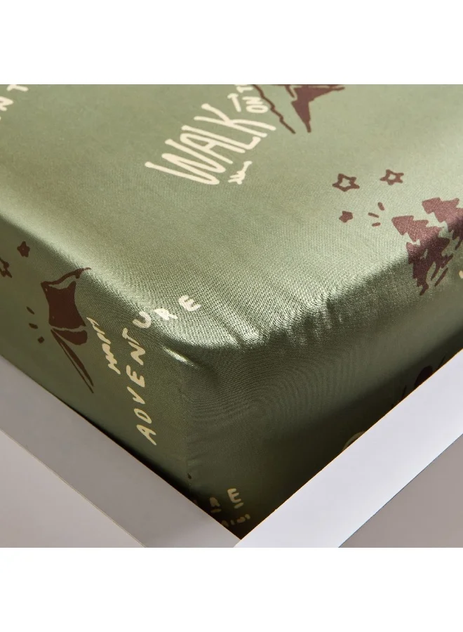 Home Box Joy Adventurer Camp Single Microfibre Fitted Sheet 200 x 25 x 90 cm