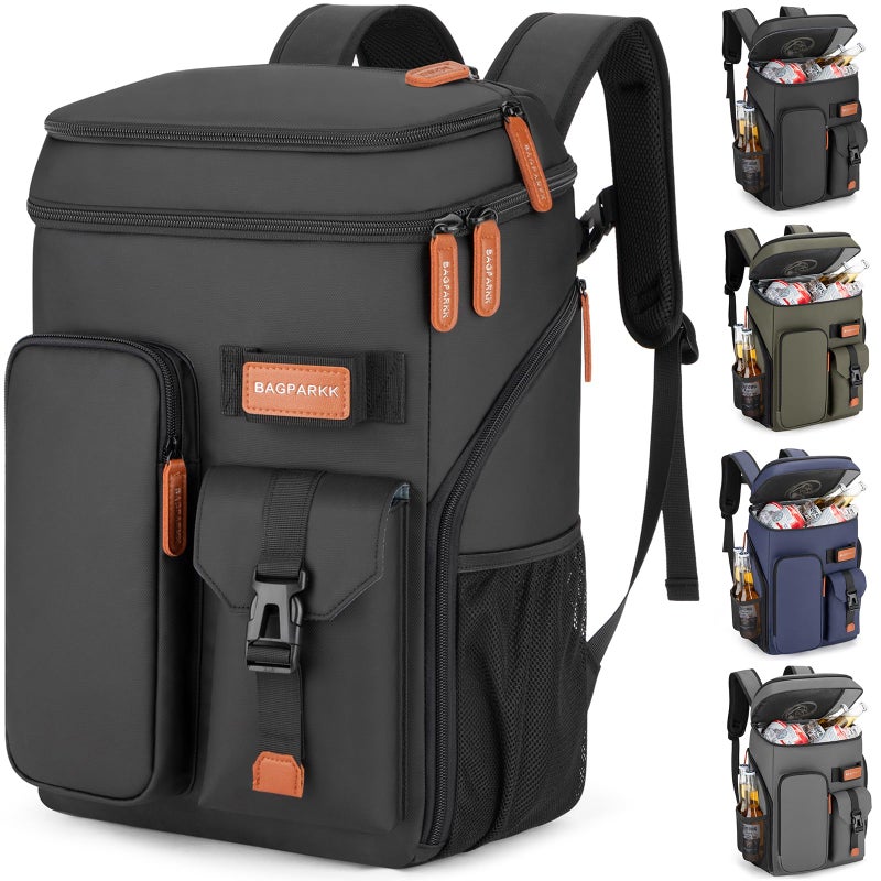 BAGPARKK Insulated Cooler Backpack,33 Cans Multifunctional Double Deck Leakproof Cooler Bag with Sternum Strap,Large Capacity Lightweight Travel Camping Beach Backpack Cooler Ice Chest for Men Women - Image 1