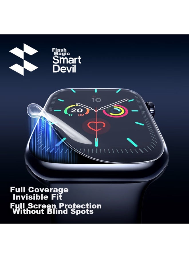 Smartdevil Watch Screen Protector For Apple Watch Series 9/8/7, Full Coverage Anti-scratch Auto-positioning Touch-sensitive Invisible Film 45mm 2-pack - Image 5