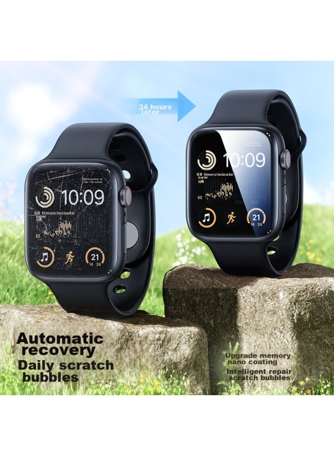 Smartdevil Watch Screen Protector For Apple Watch Series 9/8/7, Full Coverage Anti-scratch Auto-positioning Touch-sensitive Invisible Film 45mm 2-pack - Image 2