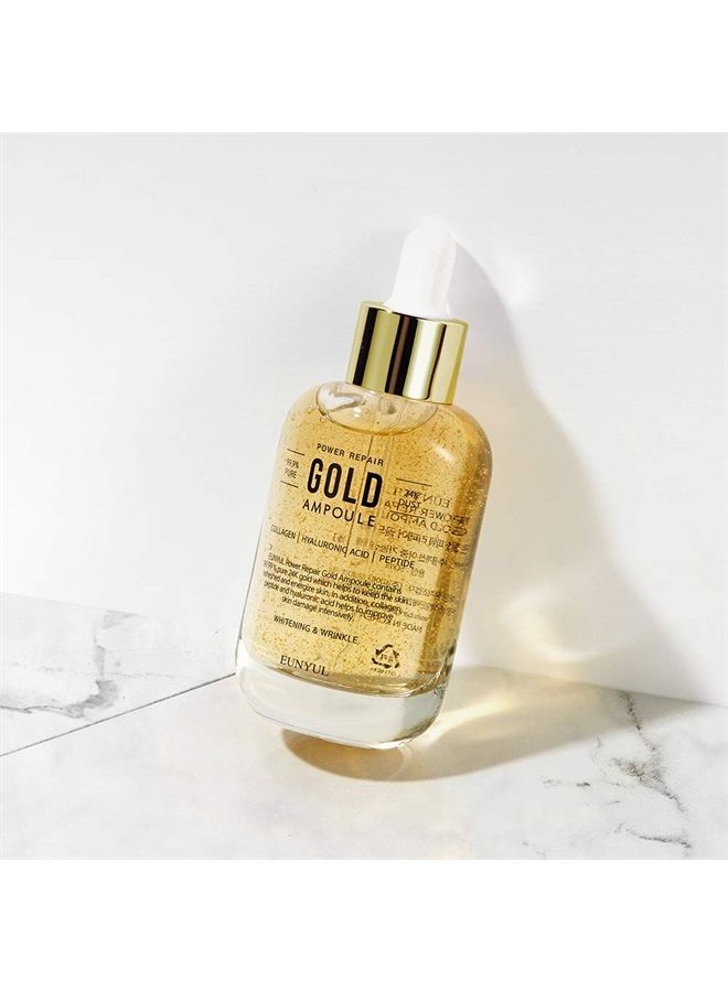 Eunyul Power Enhancing Gold Ampoule [1.69 fl. Oz. / 50ml] Face Ampoule, Korean Skincare, Repair Ampoule, Gold Ampoule - Image 2