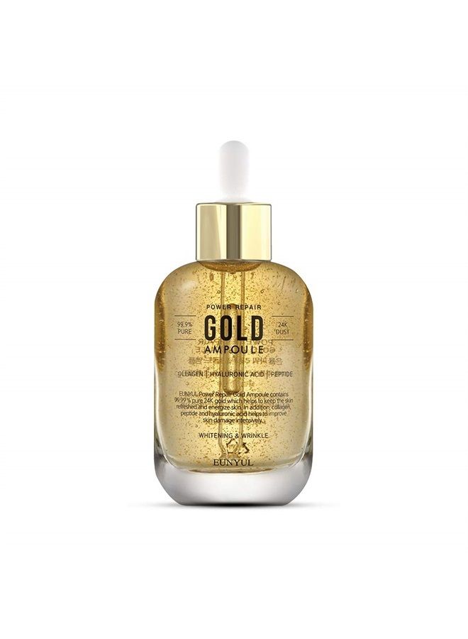 Eunyul Power Enhancing Gold Ampoule [1.69 fl. Oz. / 50ml] Face Ampoule, Korean Skincare, Repair Ampoule, Gold Ampoule - Image 1