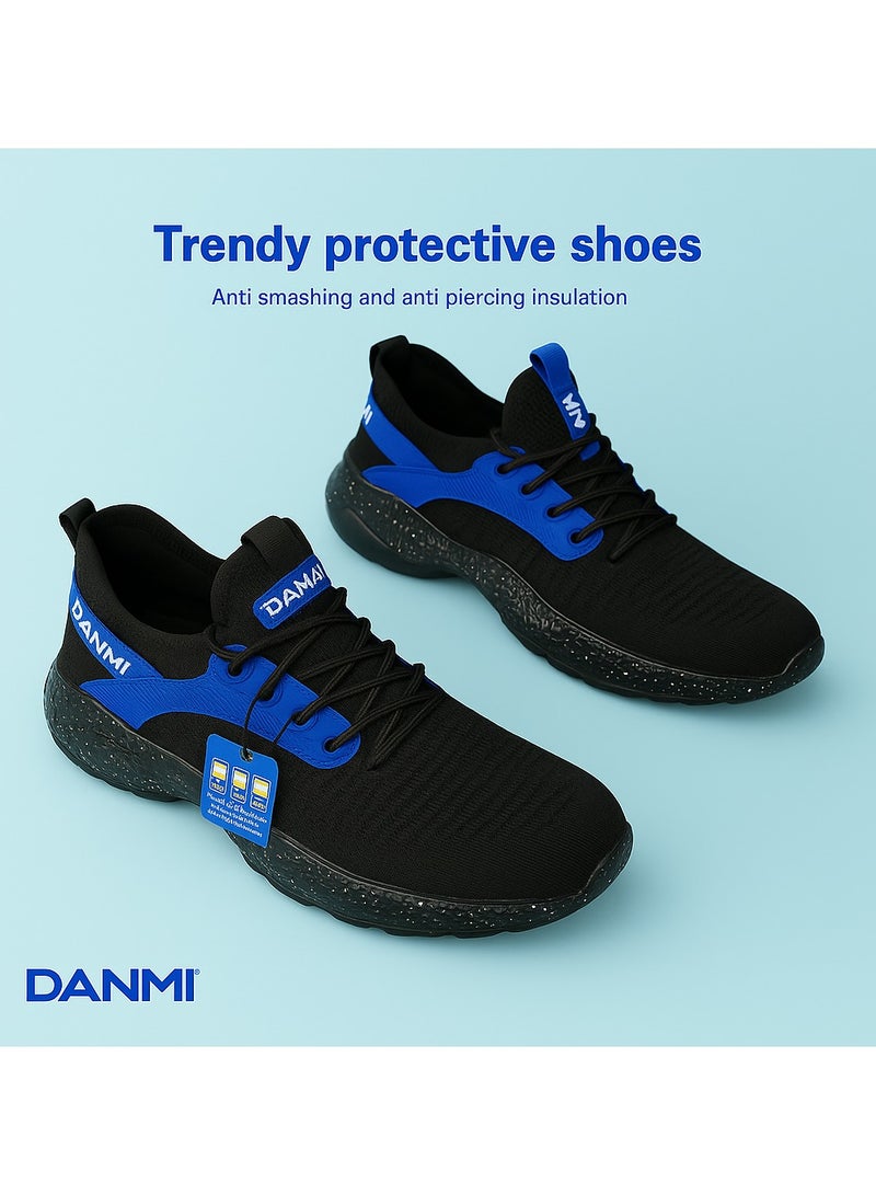 DANMI Men’s Safety Shoes Size 45 – Kevlar Anti-Puncture Sole & Steel Toe Protection, Anti-Slip Sole, Industrial Work Footwear - Image 2
