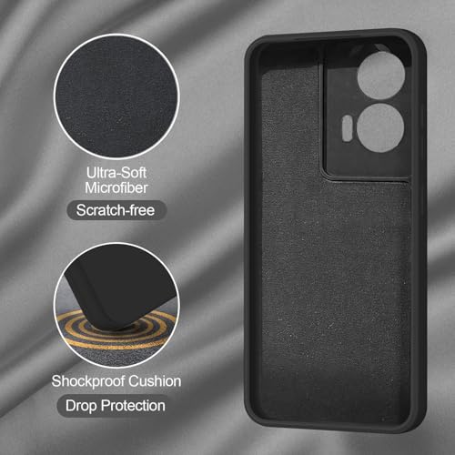 SBMS Silicone Back Cover Case for Motorola Edge 50 Fusion 5G / Moto G85 5G / Moto G96 5G | Soft Micro-Fibre Lining Inside | Camera Protection Bump | Shockproof Back Cover Case for Moto G96 5G (Black) - Image 3