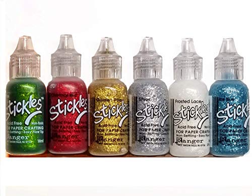 Stickles Ranger Glitter Glue Bundles Six 5 fl oz Bottles in Deck The Halls