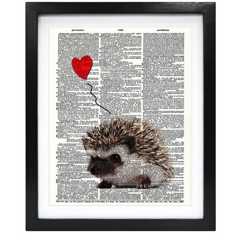 Susie Arts 8X10 Unframed Hedgehog Love Upcycled Vintage Dictionary Art Print Vintage Book Art Print Home Decor Wall Art V032 - Image 4