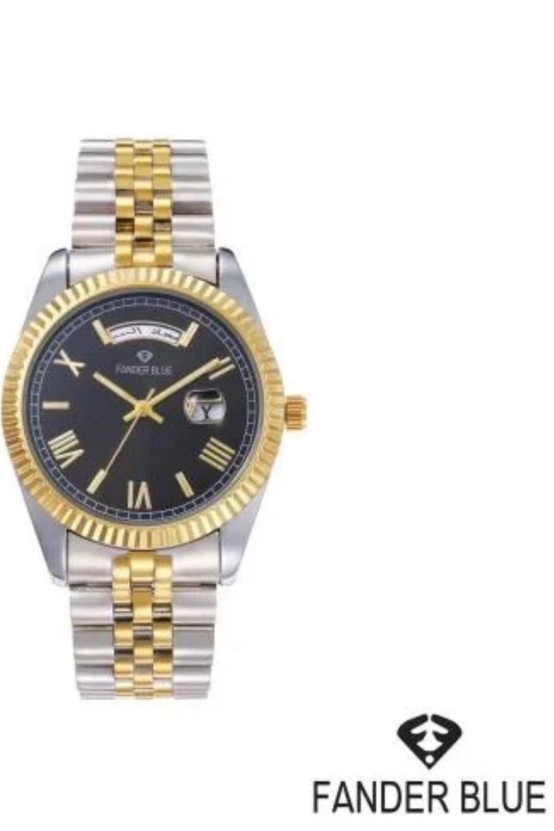فاندر بلو ساعة فندر بلو رجالي بسير الستيل ميناء اسود