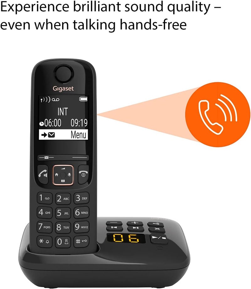 جيجاست جيجاسيت A694 AM DUO - هاتفان لاسلكيان من نوع DECT مع جهاز رد - دليل هاتف كبير - استخدام بديهي، أسود [إصدار المملكة المتحدة] - Image 2