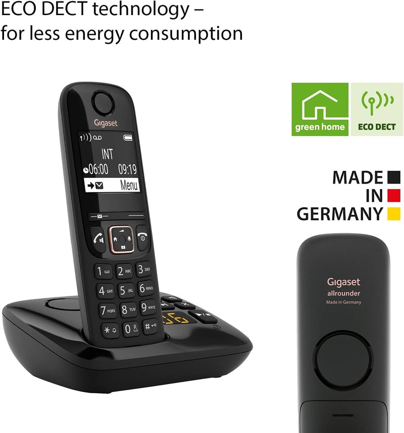 جيجاست جيجاسيت A694 AM DUO - هاتفان لاسلكيان من نوع DECT مع جهاز رد - دليل هاتف كبير - استخدام بديهي، أسود [إصدار المملكة المتحدة] - Image 5