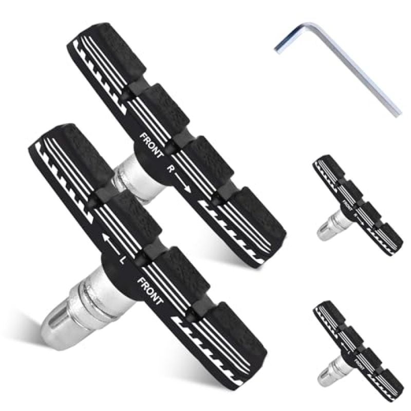 Bicycle Brake Pads 70mm Black Nitrile Rubber Durable Silent Slip-Free Braking - Long-Lasting Stopping Power V-Brake Blocks for Mountain Road Cruiser Urban Bikes Over 20 Inches - Image 1