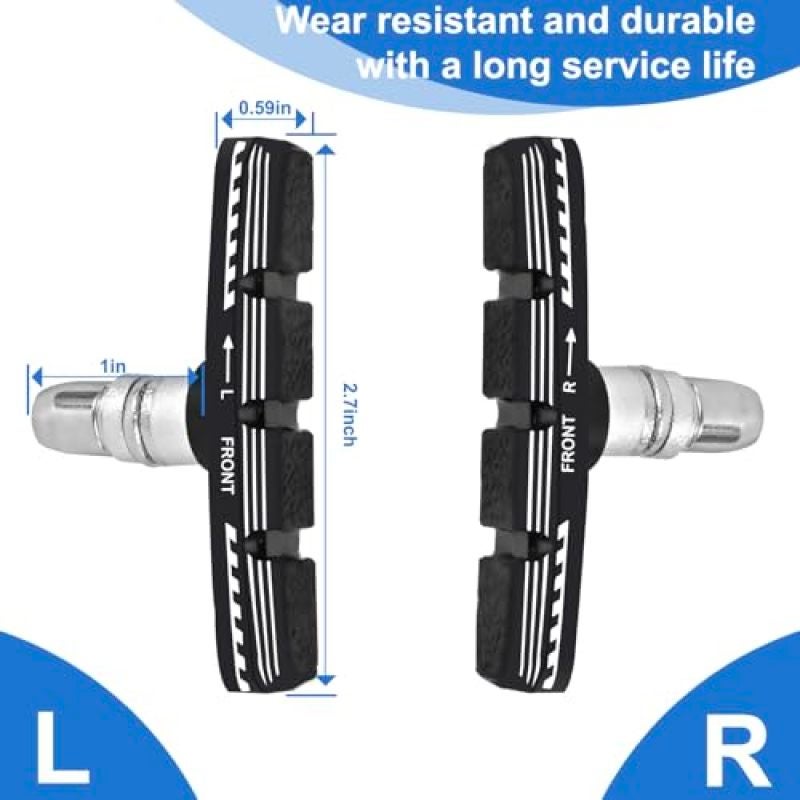 Bicycle Brake Pads 70mm Black Nitrile Rubber Durable Silent Slip-Free Braking - Long-Lasting Stopping Power V-Brake Blocks for Mountain Road Cruiser Urban Bikes Over 20 Inches - Image 2