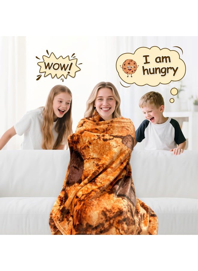 Mermaker Cookies Blanket 2.0 Double Sided 80 Inch for Adults and Kids, Novelty Realistic Cake Blanket, 285GSM Soft Flannel Blanket - Image 2