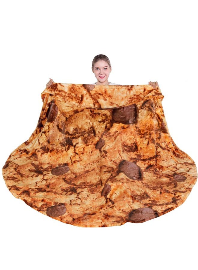 Mermaker Cookies Blanket 2.0 Double Sided 80 Inch for Adults and Kids, Novelty Realistic Cake Blanket, 285GSM Soft Flannel Blanket - Image 1