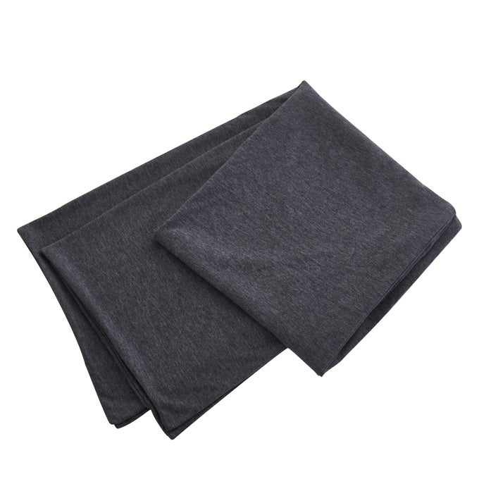 100 JERSEY COTTON BODY PILLOW COVER WITH ZIPPER LUXURY SOFT REMOVABLE CASE LONG FUZZY COVER KNITTED COTTON PILLOWCASE DARK GREY 21X54