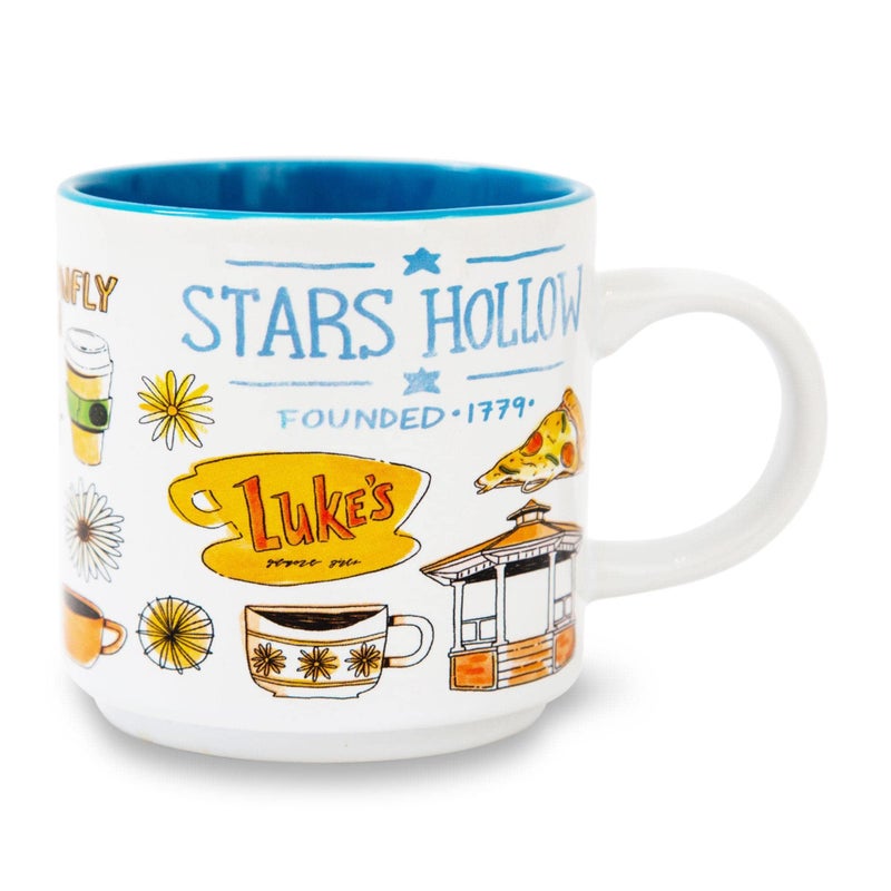 Silver Buffalo Gilmore Girls Stars Hollow Allover Icons Ceramic Stacking Mug | Large Coffee Cup For Espresso, Caffeine, Beverages, Home & Kitchen Essentials | Cute Gifts and Collectibles | Holds 13 Ounces - Image 4