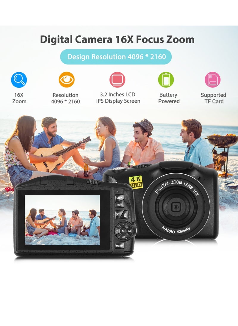 Generic - 4K/60FPS 48MP High Resolution Digital Camera Multifunctional Portable 16X Digital Zoom Video Camcorder - Image 1