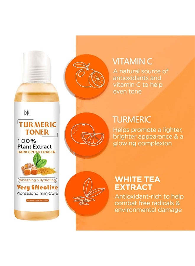 DR Turmeric Toner 100% Plant Extract Dark,Spot Correcting Toner, Facial Toner for Acne Prone Skin, Whitening & Hydrating and Blemish Removing Facial Moisturizer for Women, Dry Oily Skin Hyperpigmentation  - Image 3