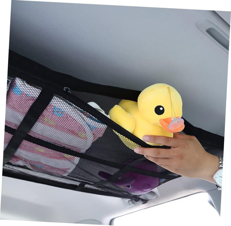 Double-Layer Car Roof Storage Net Cargo Net Pocket Polyester Car Ceiling Cargo Organizer Fit - Image 5