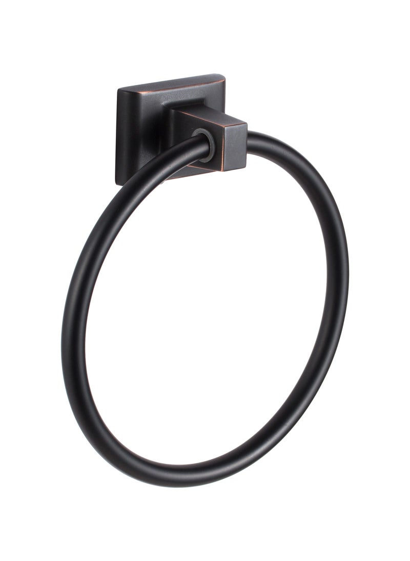 JAWAD - Black Round Steed Towel Ring 17 cm - Image 1