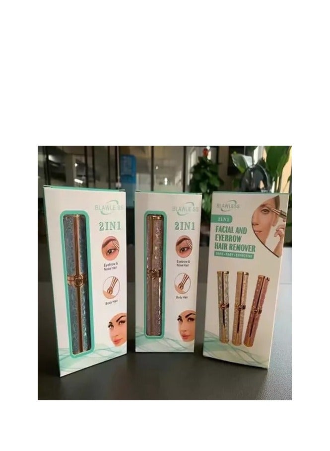 BLAWLESS 2 in 1 Women Facial Hair Trimmer, Rechargeable Face Eyebrow Hair Trimmer, Painless Hair Removal Device, Facial Hair Trimmer for Women, Facial Shaver for Upper Lip Hair Removal - Image 2