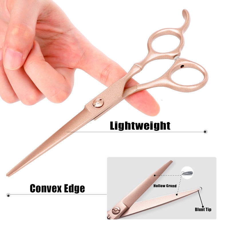 PURPLEBIRD Hair Cutting Scissors Professional Barber 6 inch Hairdressing Shear PURPLEBIRD Salon Razor Edge Haircut Trimming Kit for Men, Women, and Kids, Japanese Stainless Steel, Rose Gold - Image 2