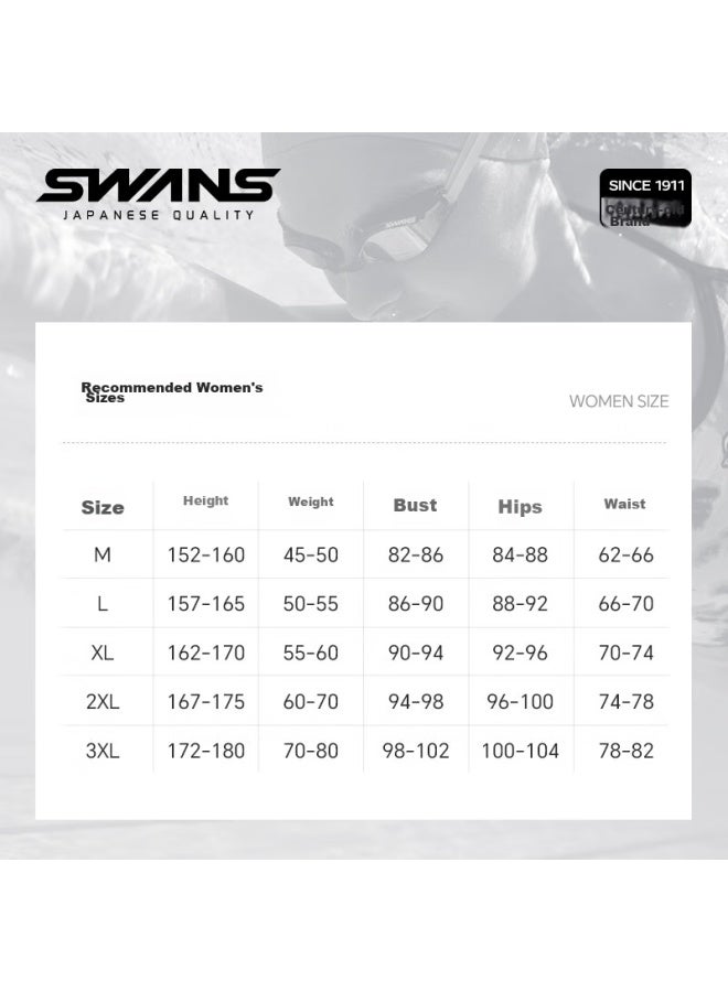 Speed Vision Swans Women's Conservative Long-sleeve Square-leg Swimsuit, Hot Spring Professional Quick-dry One-piece Swimming And Surfing Suit, Size L - Image 5