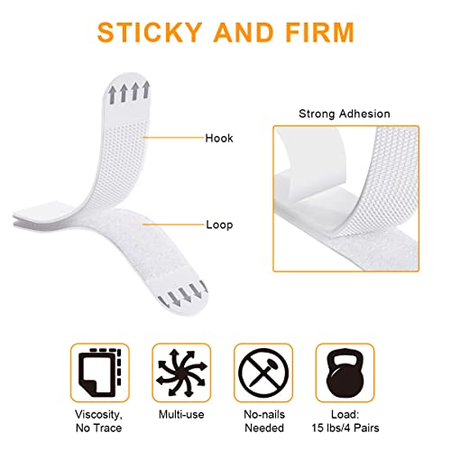 Ainiv Picture Hanging Strips Heavy Duty, 32-Pairs(64 Pack) Large Adhesive Hook and Loop Mounting Tapes Damage Free No Nails Picture Hangers for Frame Hanging Poster Strips Christmas Decorations - Image 3