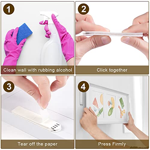 Ainiv Picture Hanging Strips Heavy Duty, 32-Pairs(64 Pack) Large Adhesive Hook and Loop Mounting Tapes Damage Free No Nails Picture Hangers for Frame Hanging Poster Strips Christmas Decorations - Image 5