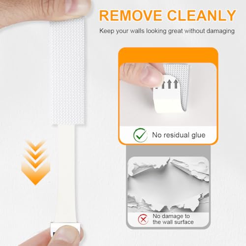 Ainiv Picture Hanging Strips Heavy Duty, 32-Pairs(64 Pack) Large Adhesive Hook and Loop Mounting Tapes Damage Free No Nails Picture Hangers for Frame Hanging Poster Strips Christmas Decorations - Image 4