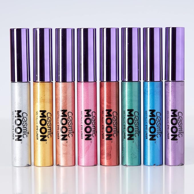 Cosmic Moon Metallic Eyeliner Cosmic Moon Silver Make up Eye Liner Pearl Shimmer Eye Shadow - Image 2