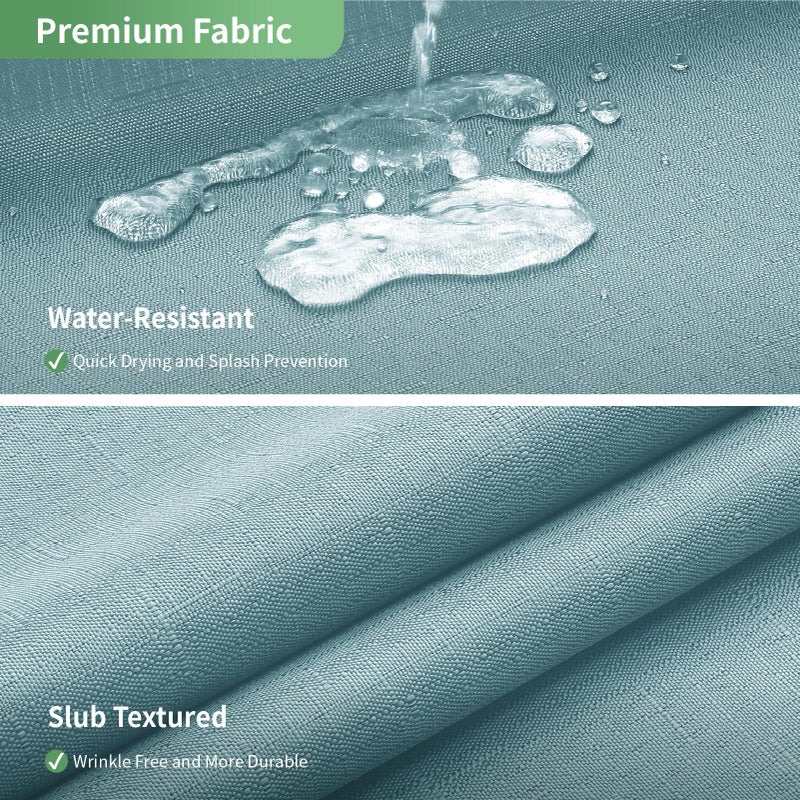 eachope Teal No Hook Shower Curtain with Snap-in Fabric Liner Set,Slub Textured Fabric Shower Curtains for Bathroom,Hotel Style Modern Shower Curtain,Water Repellent & Washable,71x74(72) - Image 5