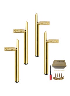 Hanghaijia Metal Gold Furniture Legs, Modern Cabinet Coffee Table Feet Heavy Duty Replacement Sofa Cabinet Risers Furniture Foot Pack of 4  - Image 1