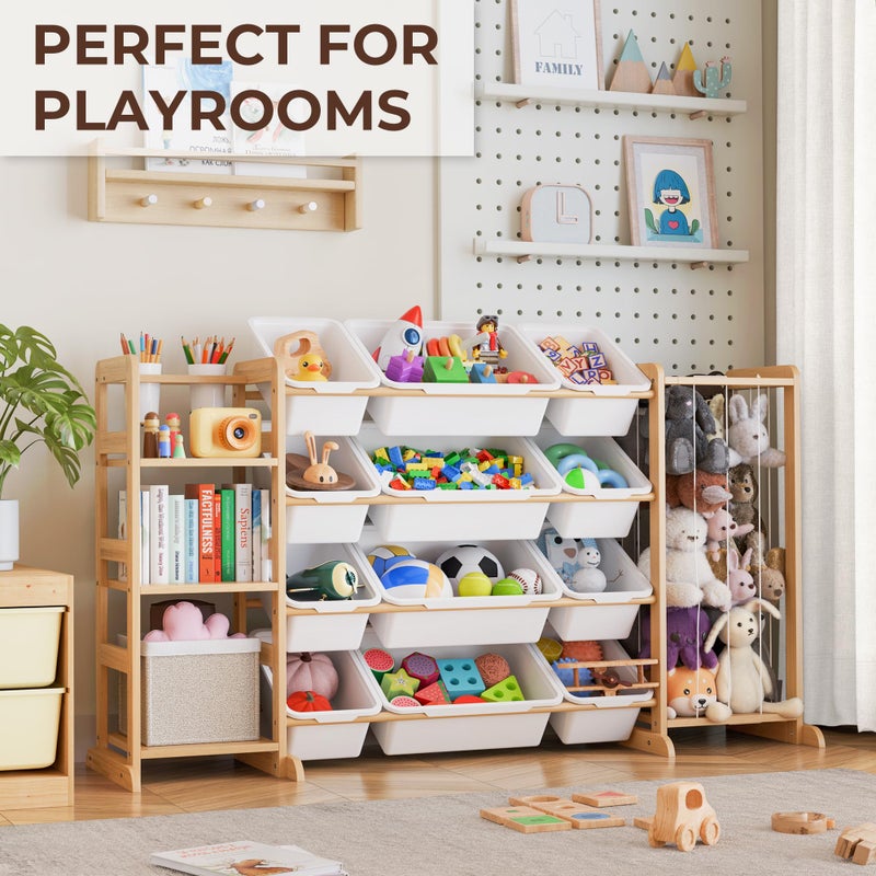 mirolam Toy Storage Organizer with Bookshelf and Stuffed Animal Storage - Kids Playroom Organization with Shelves and 12 Toy Bins - Toddler Living Room Toy Box for Lego - Nursery Bedroom Decor Essentials - Image 3