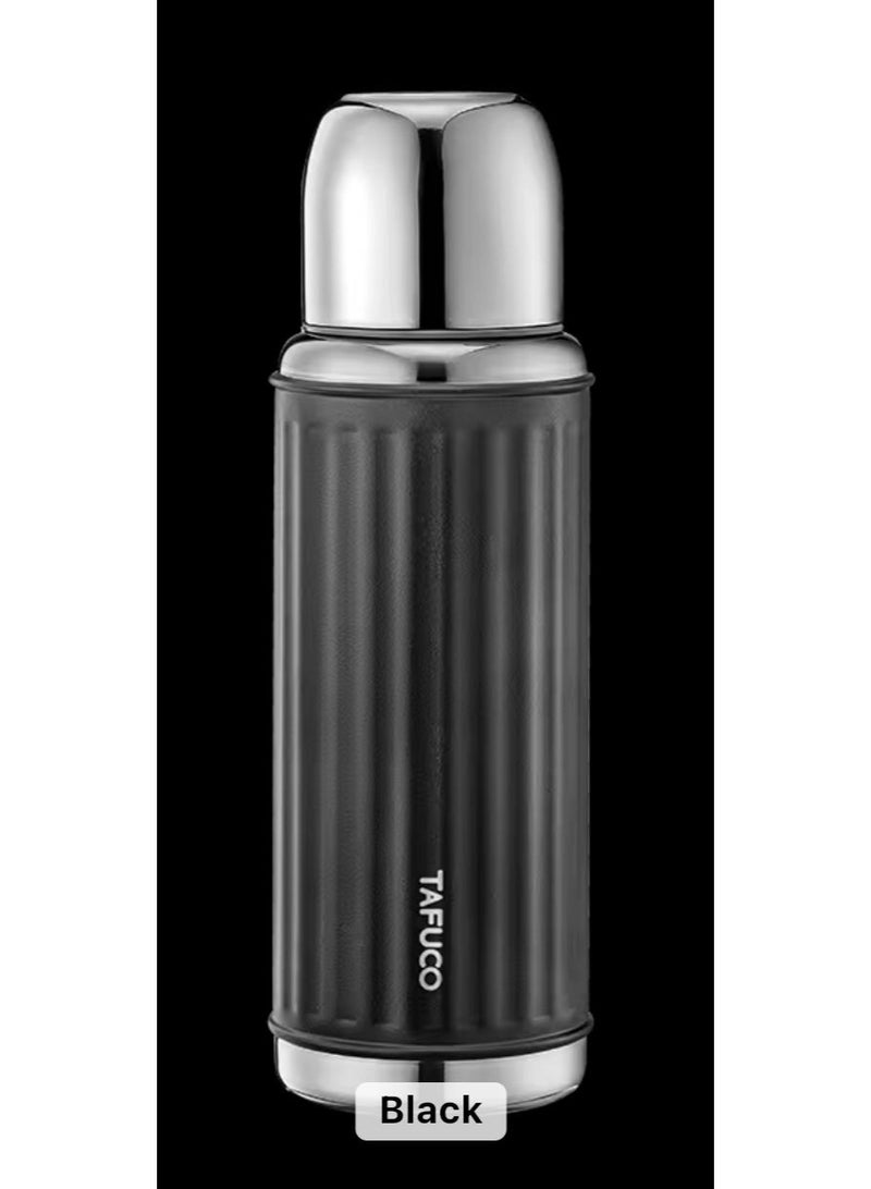 Tafuco Japanese Premium Quality Stainless Steel Water bottle, Back to school, Perfect Gift for Him and Her - 500ml, Black - Image 2