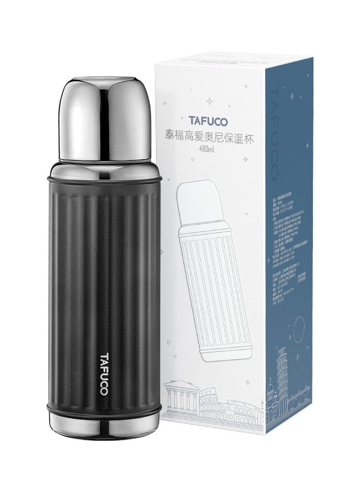 Tafuco Japanese Premium Quality Stainless Steel Water bottle, Back to school, Perfect Gift for Him and Her - 500ml, Black - Image 1