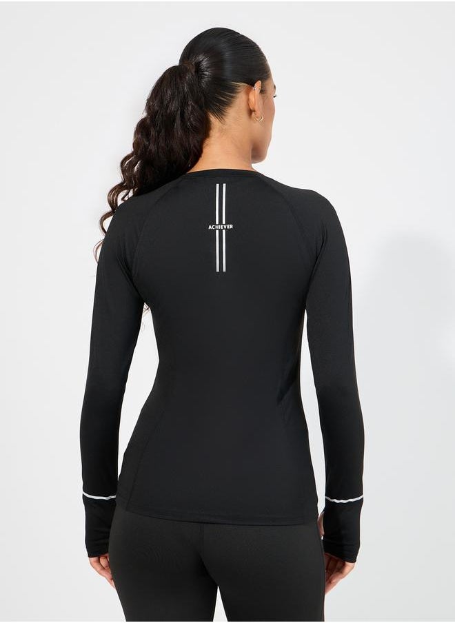 Styli Wrist & Back Reflective Stripe Detail Long Sleeve Top  - Image 4