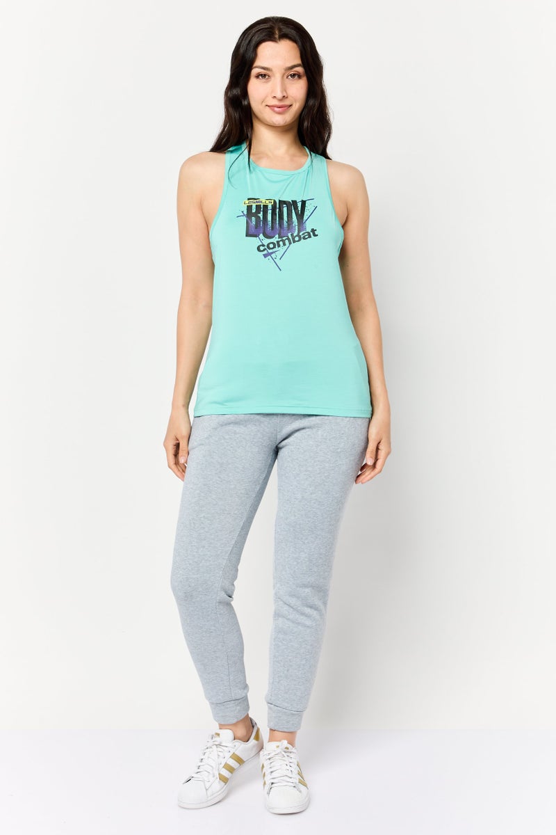 Reebok تي شيرت تدريب بلا أكمام للنساء، أخضر نعناعي - Image 4