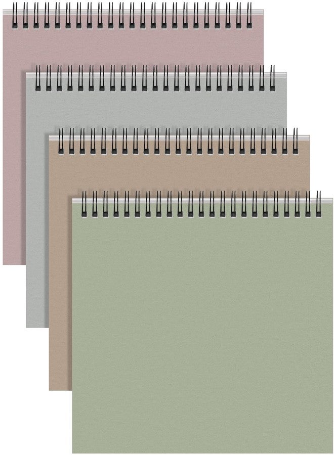 Resurhang 4 Pcs 8.66 x 11.69 Inch Top Bound Spiral Notebooks Horizontal A4 Office Steno Book 5mm-Squared Durable Spiral White Paper 70 Sheets for Business (Morandi) - Image 1