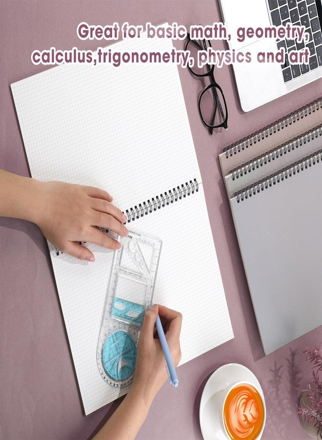 Resurhang 4 Pcs 8.66 x 11.69 Inch Top Bound Spiral Notebooks Horizontal A4 Office Steno Book 5mm-Squared Durable Spiral White Paper 70 Sheets for Business (Morandi) - Image 5