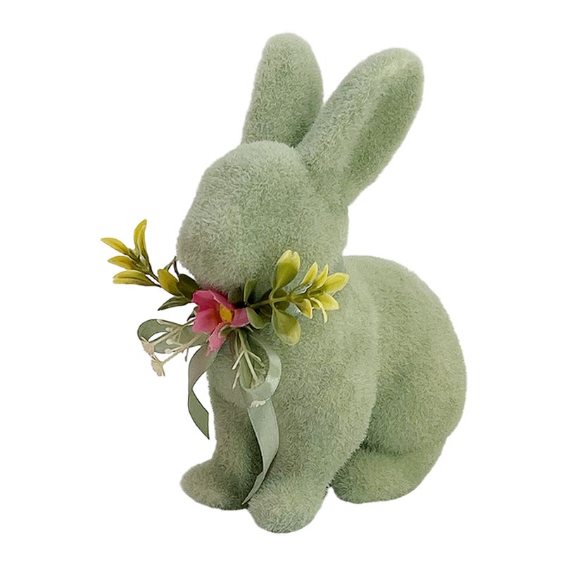 Party Magic Green Bunny Decoration 15x9x19.5cm – Woodland Easter Figurine for Rustic Spring Decor - Image 2