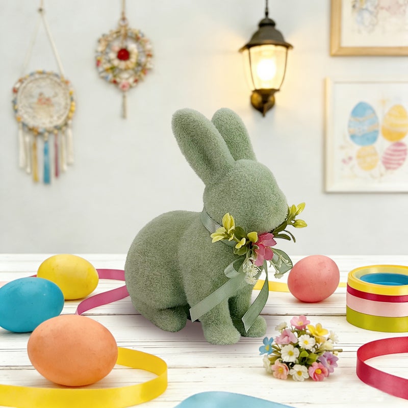 Party Magic Green Bunny Decoration 15x9x19.5cm – Woodland Easter Figurine for Rustic Spring Decor - Image 4