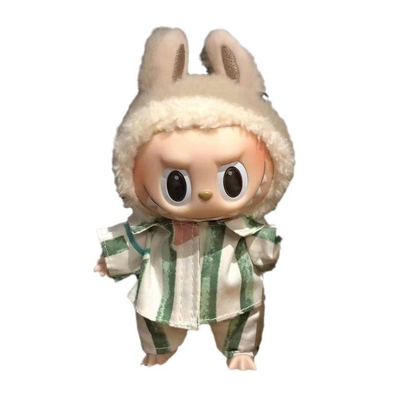 17Cm Blind Box Pull Cloth For Cloud Velvet Small Elk Suspender Pants Suit Labubu Pendant Pig Christmas Clothes - Image 1