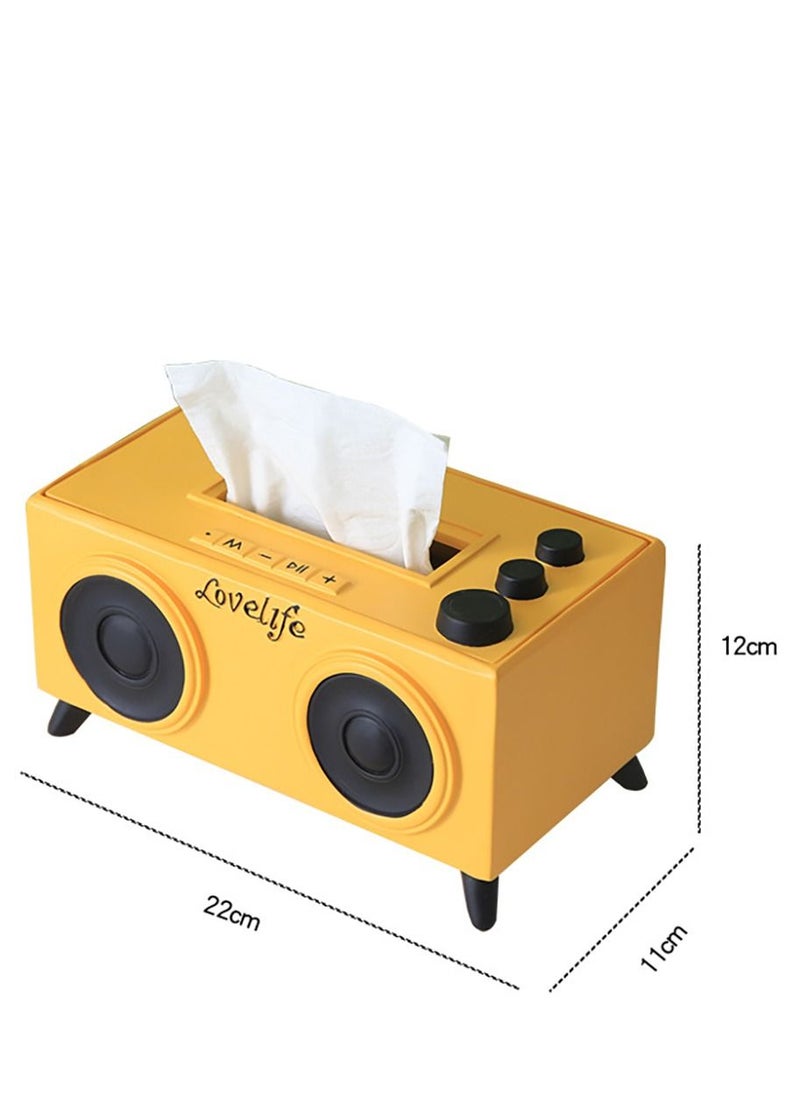 Merry Moments Tissue Box Modern Cute Tissue Storage Environmentally Friendly Resin Tissue Box Cover for Living Room Bedroom Study Room Home Decor Tissue Holder Radio 22x11x12cm Type F  - Image 3